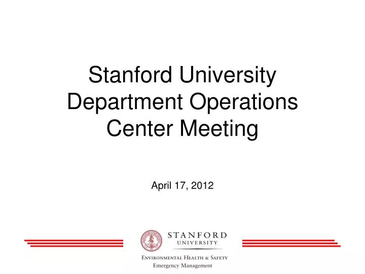 stanford university department operations center meeting
