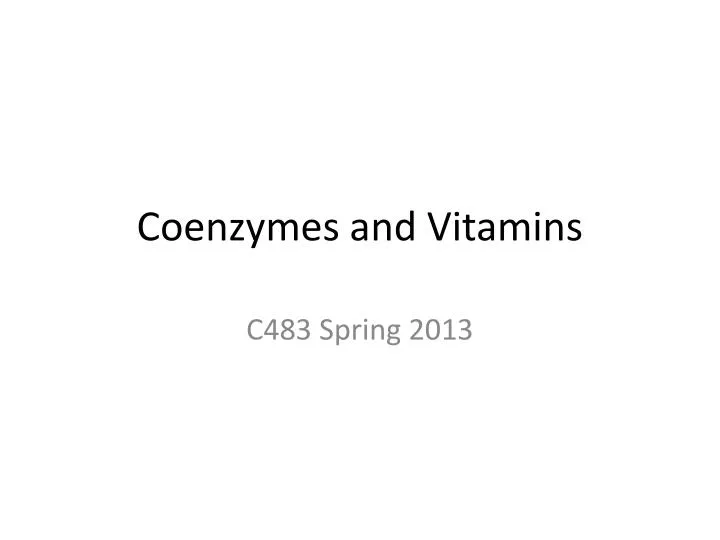 coenzymes and vitamins
