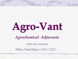 Agro-Vant Agrochemical Adjuvants
