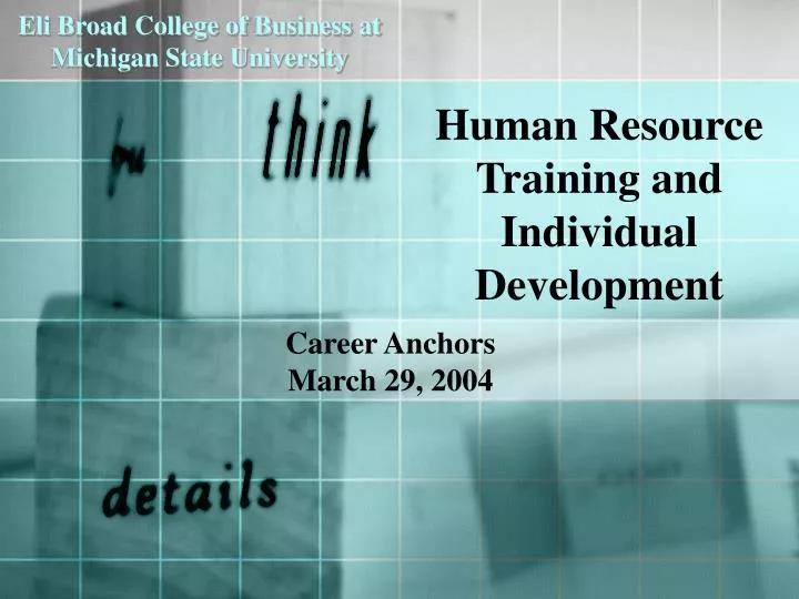 human resource training and individual development