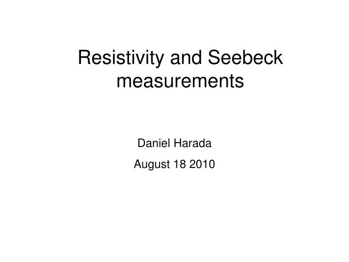 resistivity and seebeck measurements
