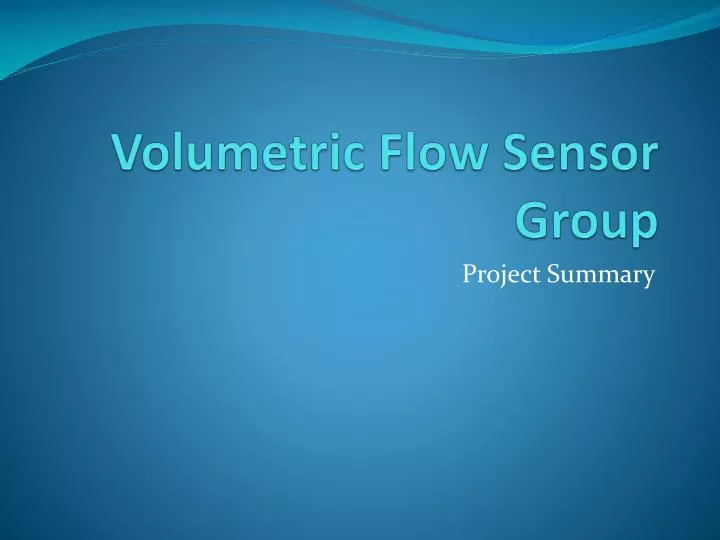 volumetric flow sensor group