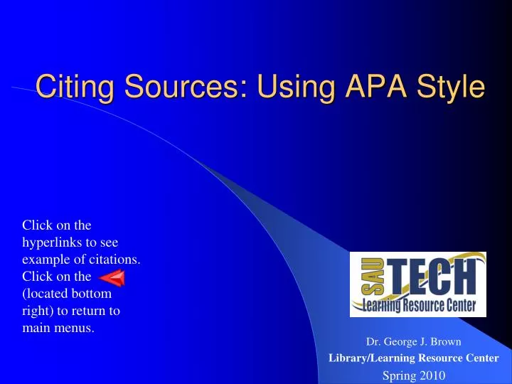 citing sources using apa style