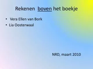 Rekenen boven het boekje