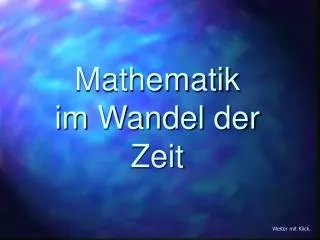 mathematik im wandel der zeit