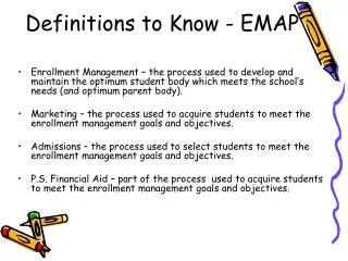 Definitions to Know - EMAP