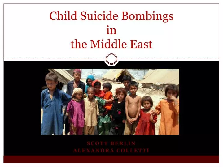 child suicide bombings in the middle east