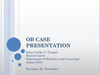 OB CASE PRESENTATION