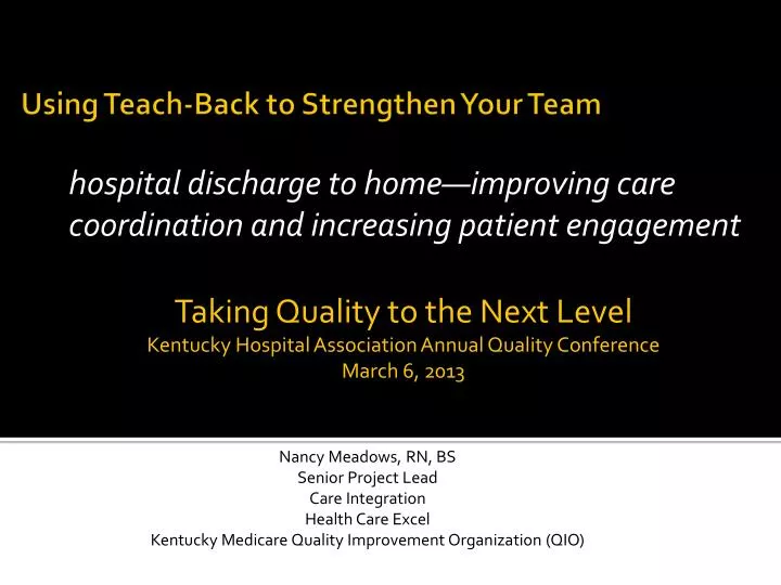 hospital discharge to home improving care coordination and increasing patient engagement