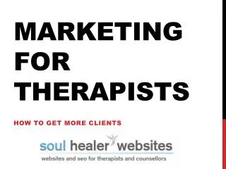 Marketing for therapists