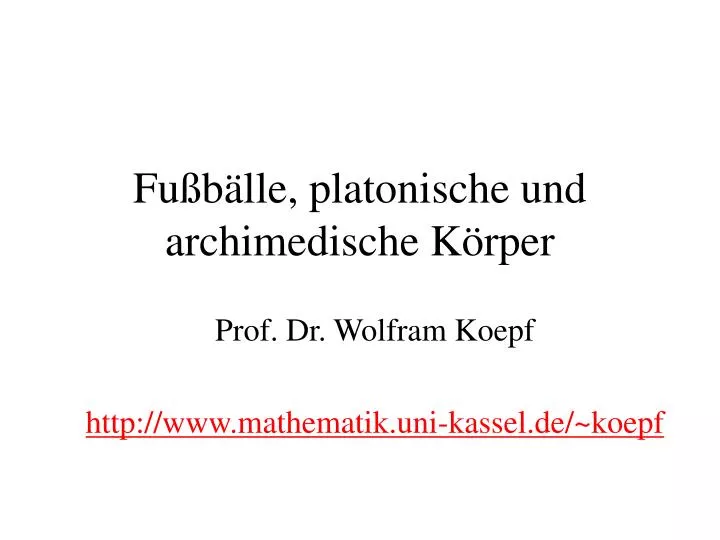 fu b lle platonische und archimedische k rper