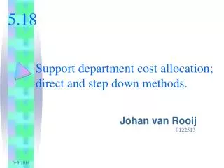 support department cost allocation direct and step down methods