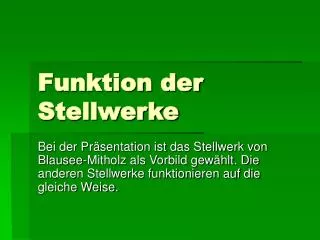 funktion der stellwerke