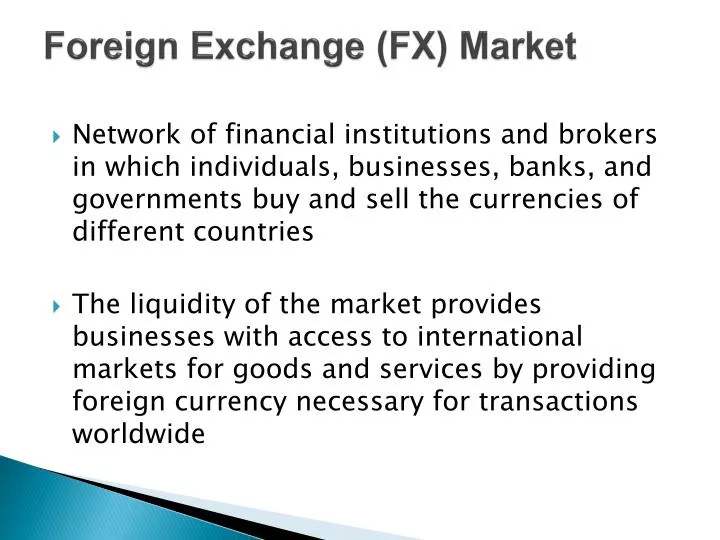 foreign exchange fx market