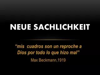 neue sachlichkeit
