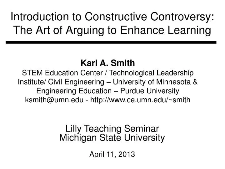 introduction to constructive controversy the art of arguing to enhance learning