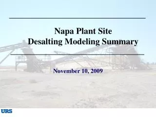 Napa Plant Site Desalting Modeling Summary