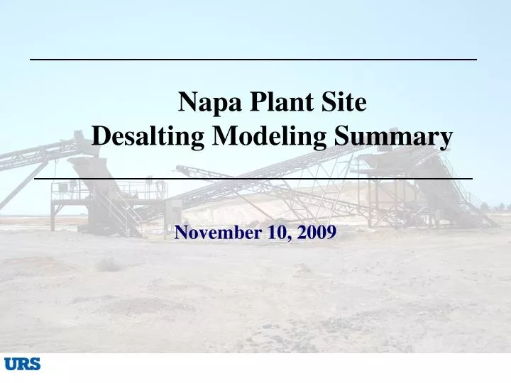 napa plant site desalting modeling summary