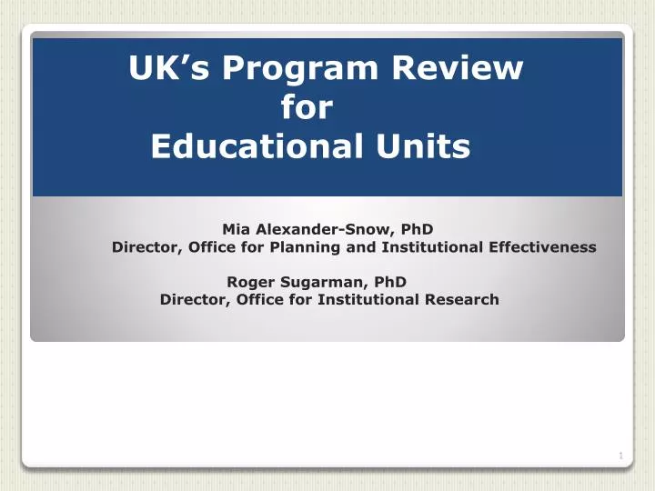 uk s program review for educational units