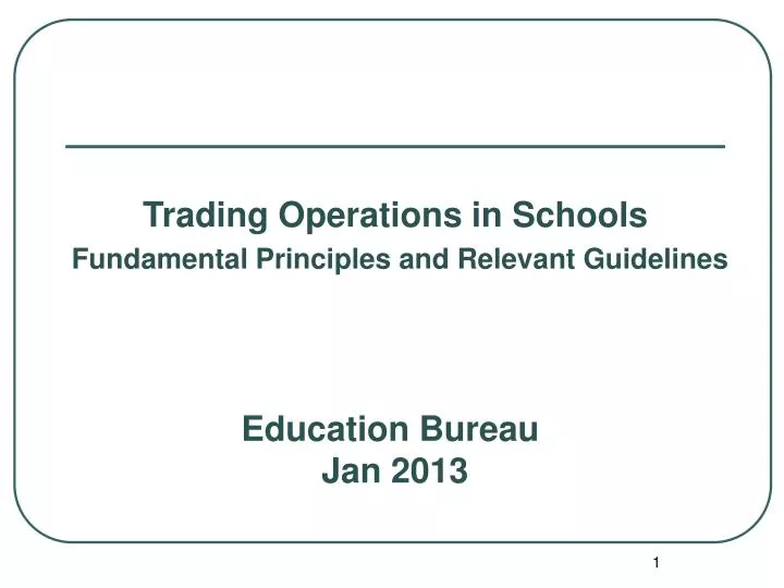 education bureau jan 2013