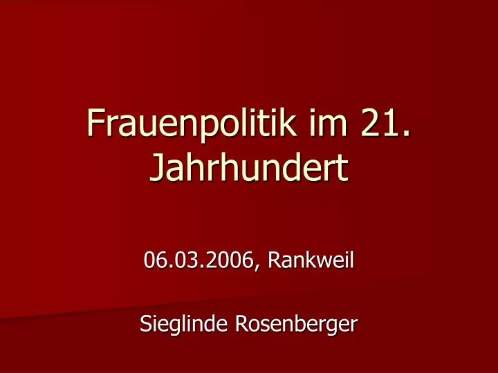 frauenpolitik im 21 jahrhundert