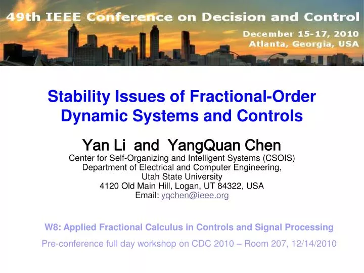 stability issues of fractional order dynamic systems and controls