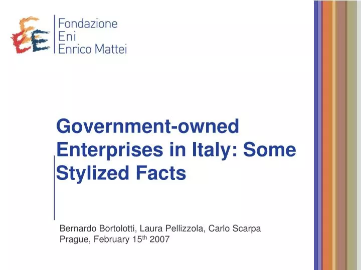 government owned enterprises in italy some stylized facts