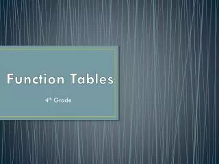 function tables