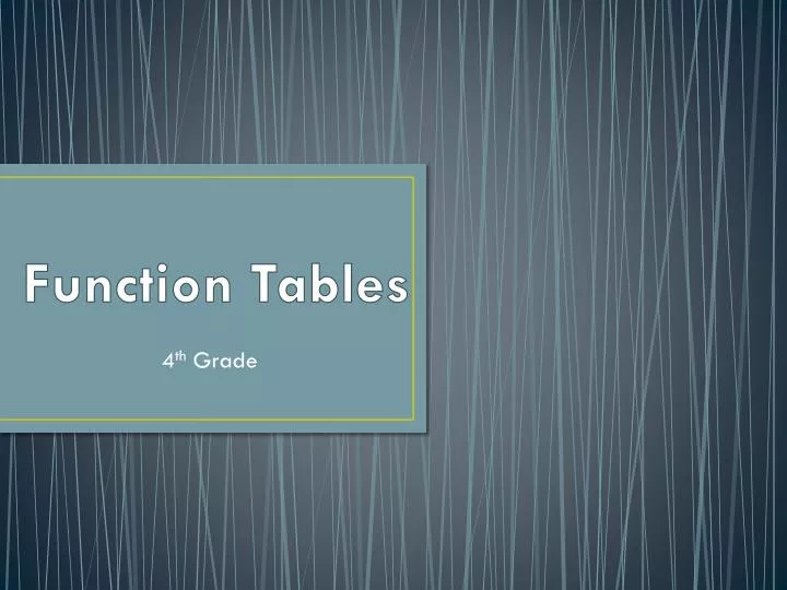 function tables