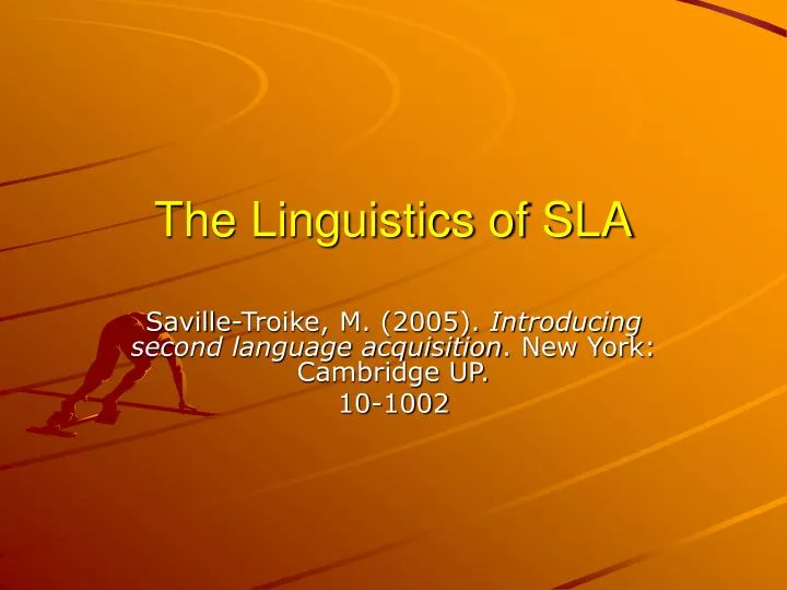 the linguistics of sla