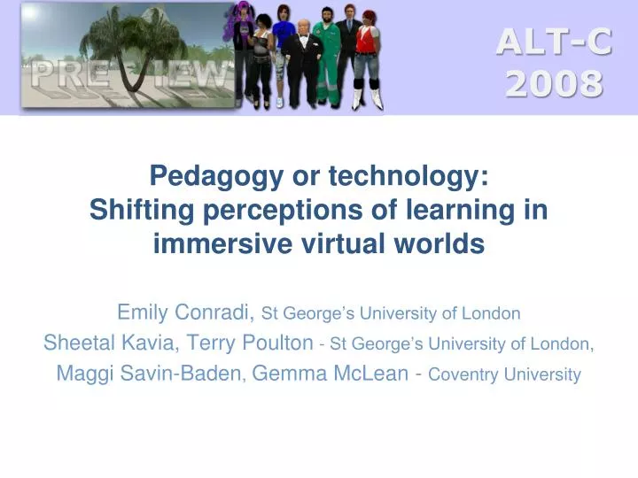 pedagogy or technology shifting perceptions of learning in immersive virtual worlds