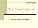 Mrs. Evans' English IV Guidelines and Expectations - slide 1