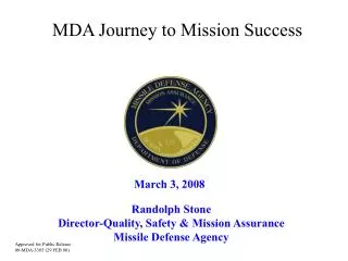 MDA Journey to Mission Success