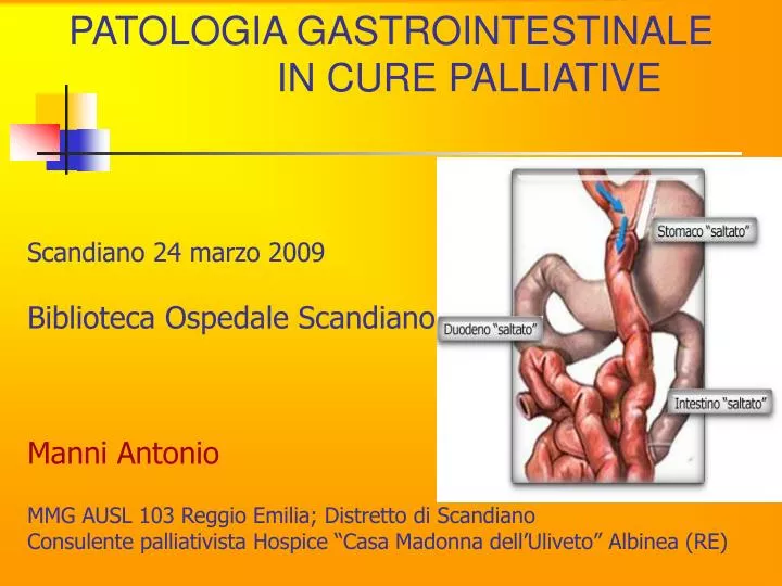 patologia gastrointestinale in cure palliative