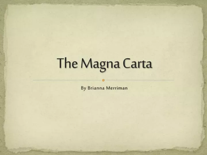 the magna carta