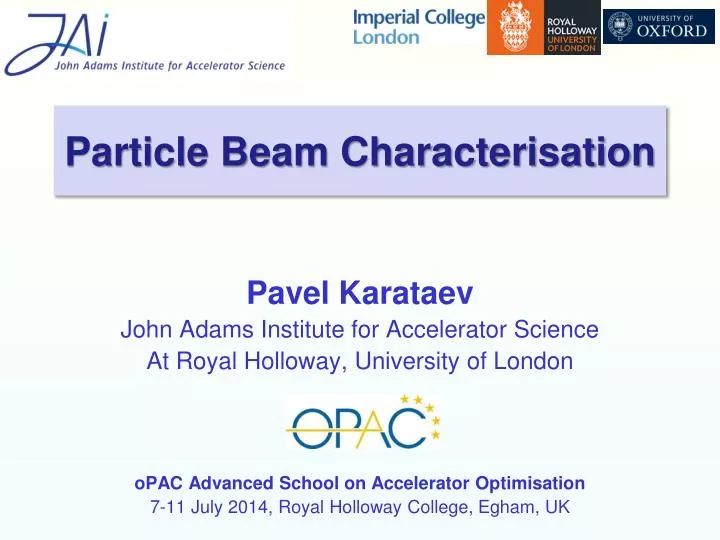 particle beam characterisation