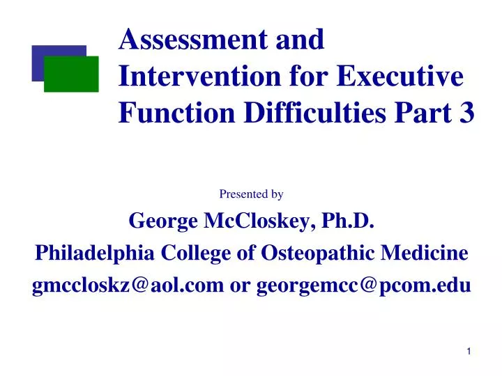 assessment and intervention for executive function difficulties part 3