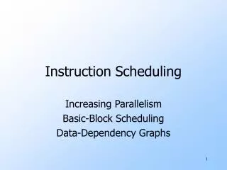 Instruction Scheduling