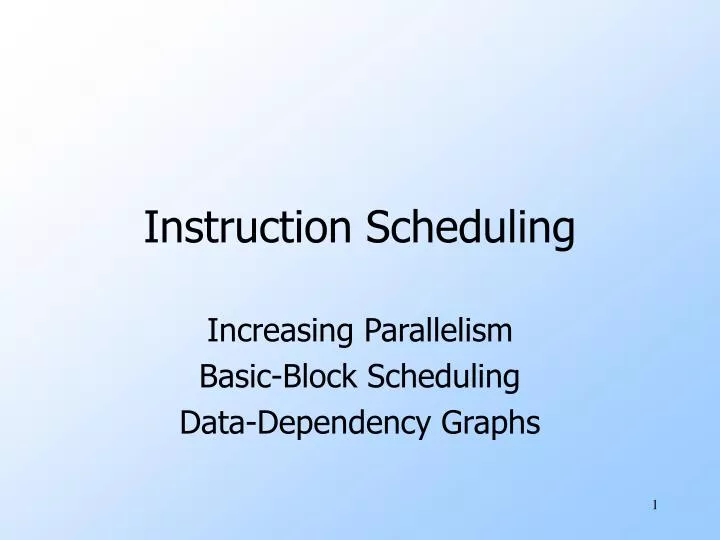 instruction scheduling
