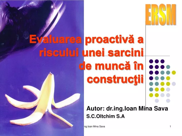 evaluarea proactiv a riscului unei sarcini de munc n construc ii