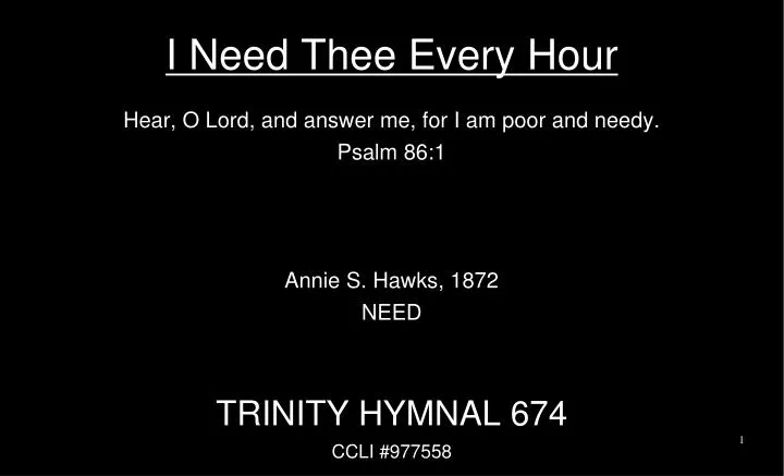 i need thee every hour