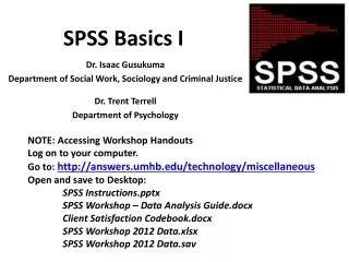 SPSS Basics I