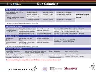 bus schedule