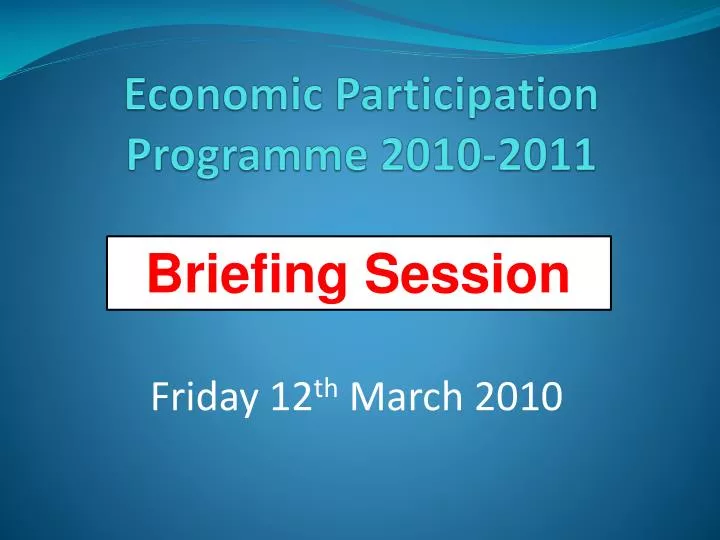 economic participation programme 2010 2011