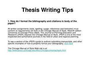 Thesis Writing Tips