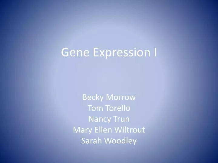 gene expression i