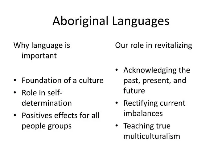 aboriginal languages