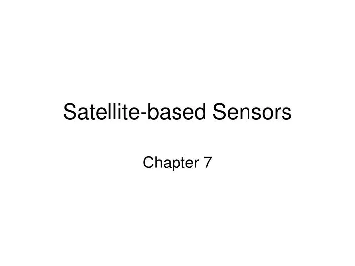 satellite based sensors