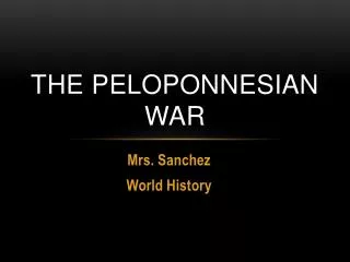 The Peloponnesian war