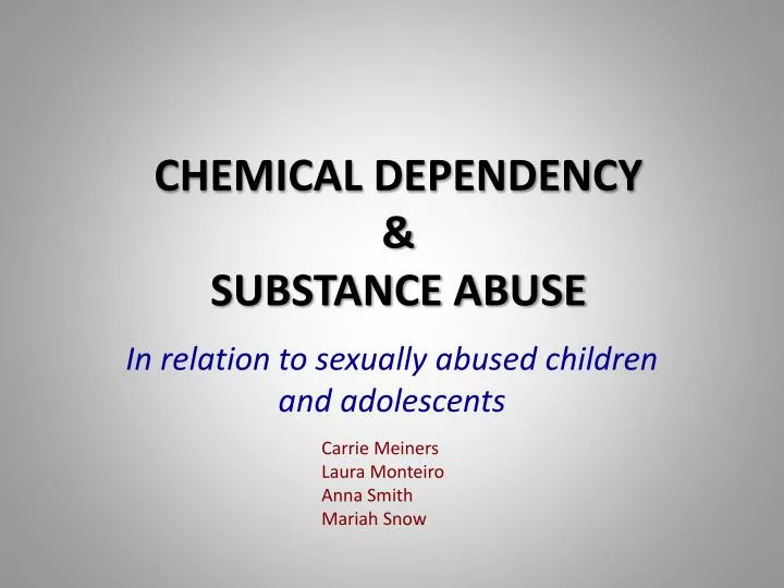 chemical dependency substance abuse